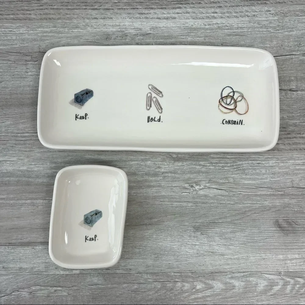 Rae Dunn Artisan Collection by Magenta Keep Hold Contain Desk Organizer set